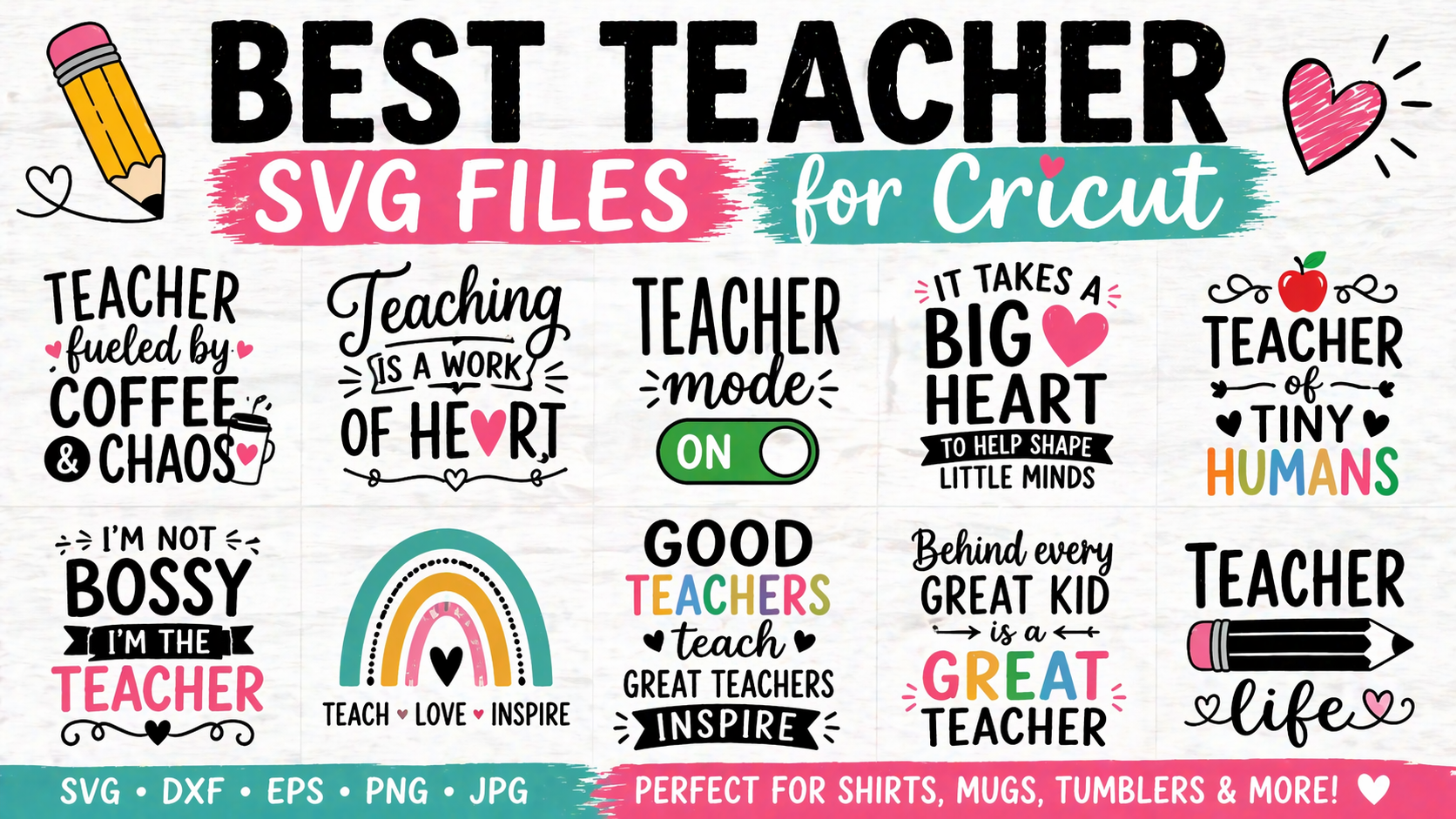 Best Teacher SVG Files for Cricut - Appreciation Gifts & More – Quick ...