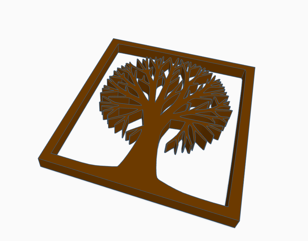 3D Printable "Tree in Frame" Wall Art STL File Quick Digital Files