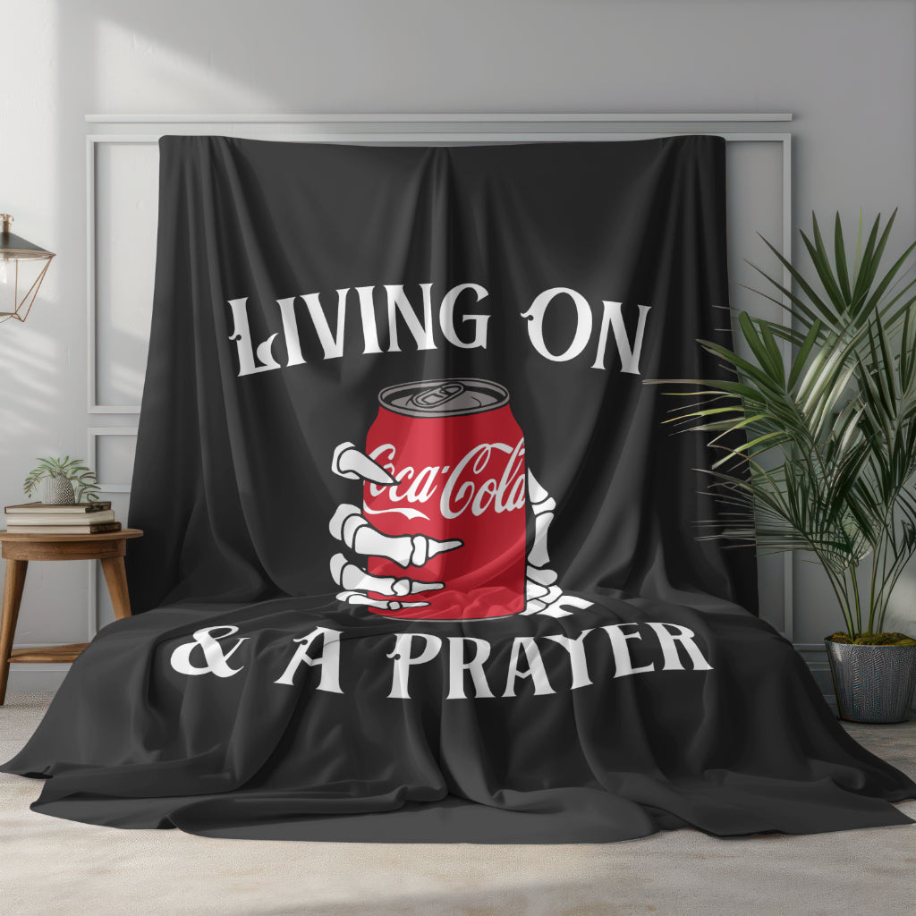 Humorous Coca Cola-themed design for blankets, t-shirts and mugs