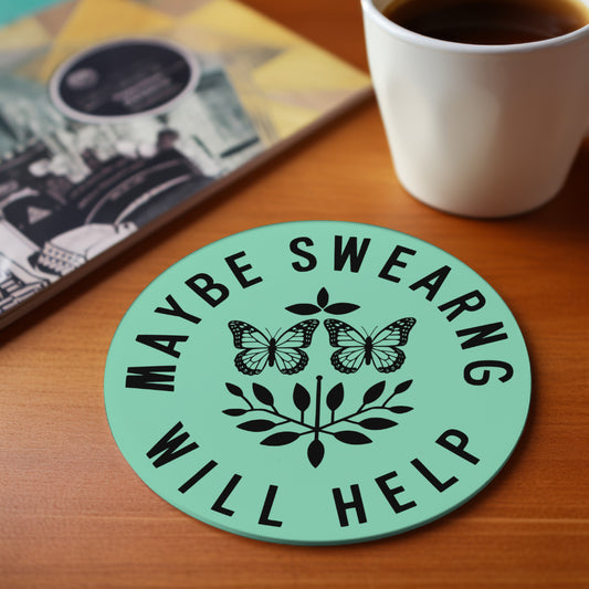 Sarcastic swearing design with butterflies and leaves SVG