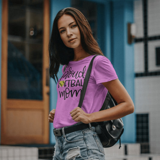 Cursive softball mom PNG with yellow heart softball design