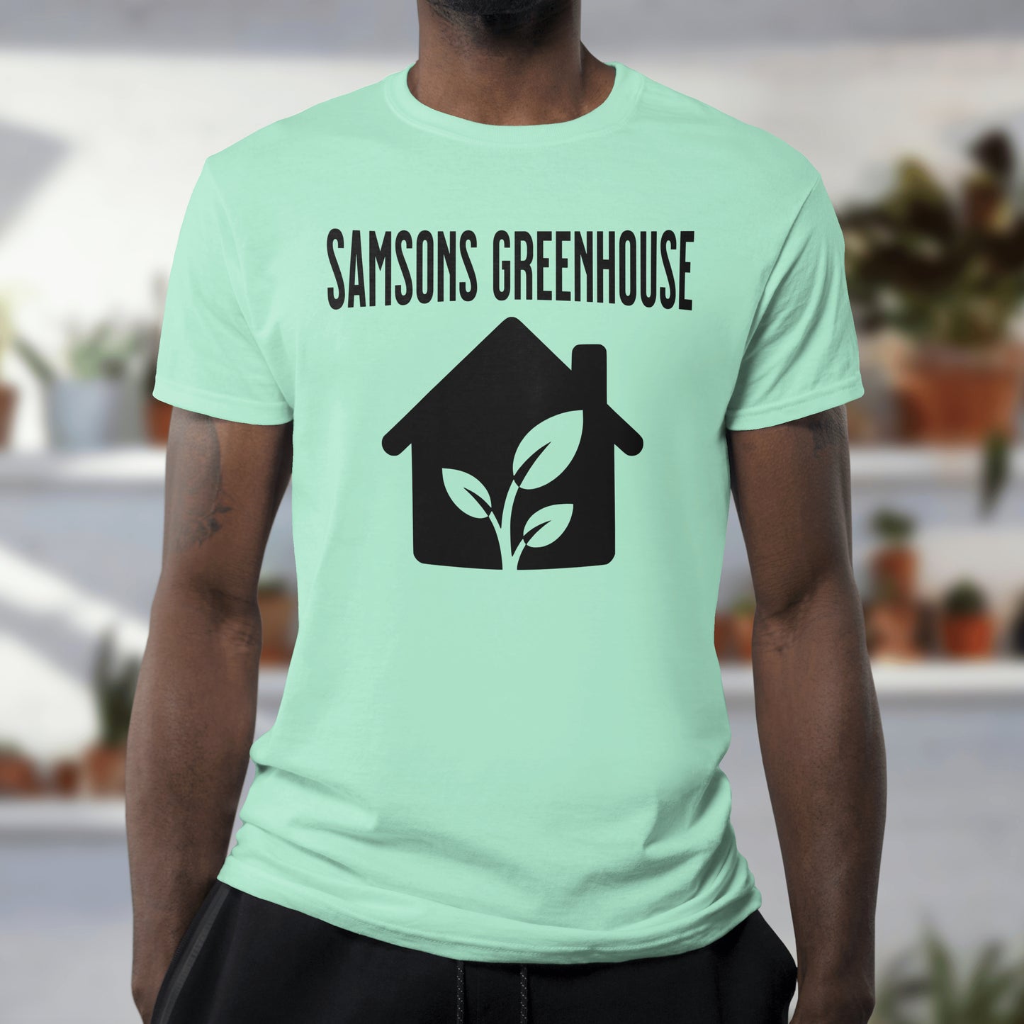 Minimalist greenhouse SVG for sustainable branding