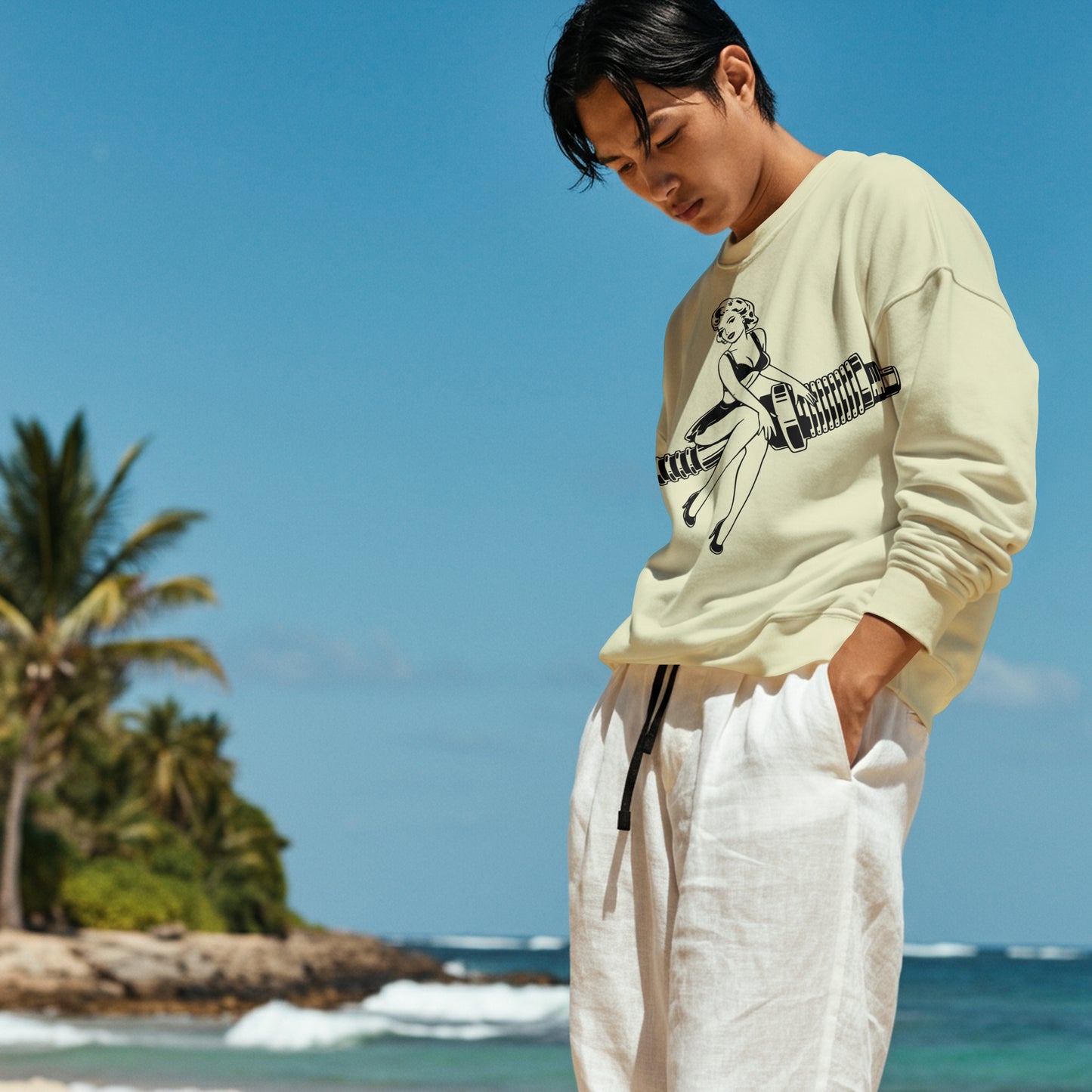 Monochrome pin-up girl vector art for car decor and t-shirts