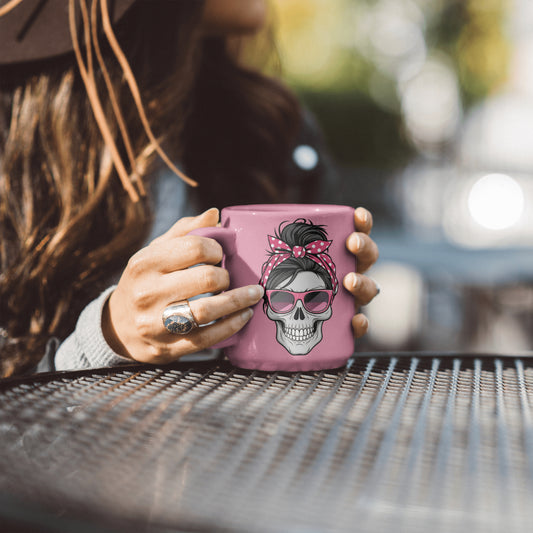 Contemporary Skull Art Featuring Trendy Sunglasses And A Stylish Headscarf.
