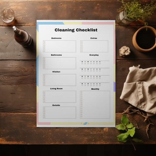 Printable ADHD cleaning checklist for home organization