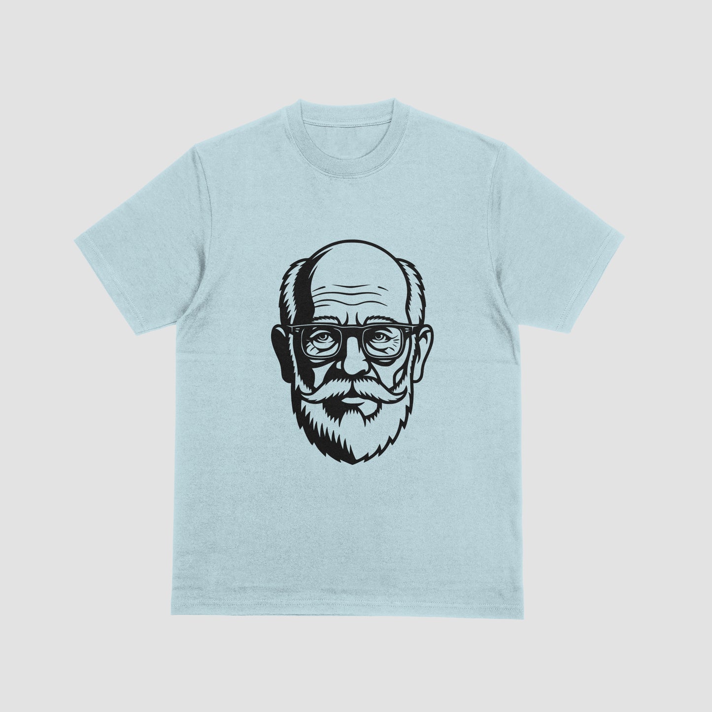 senior man svg with mustache and lines