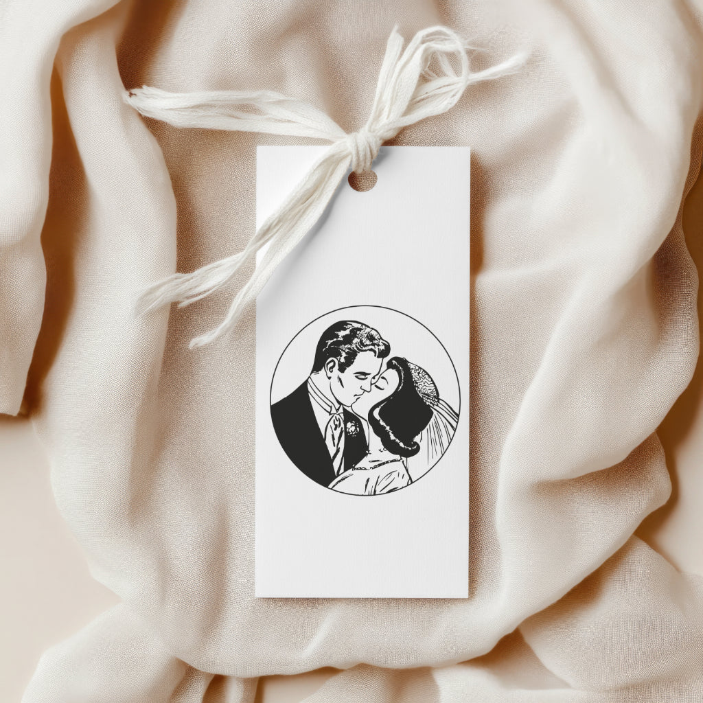 Elegant vintage wedding couple silhouette PNG