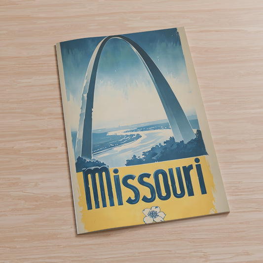 Vintage postcard-style Missouri wall art