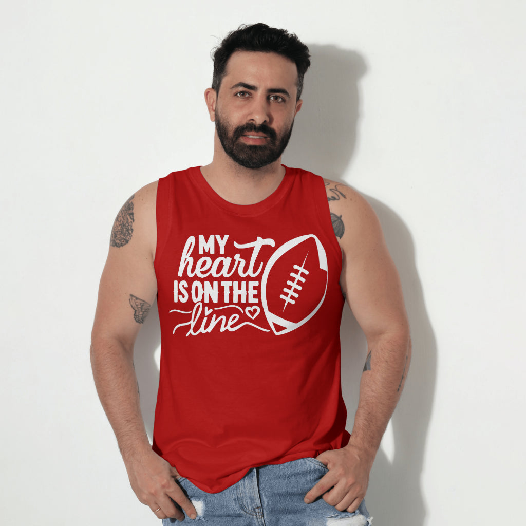 White Football Lineman Fan SVG with Hearts