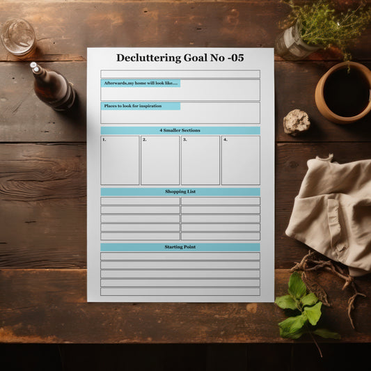 Decluttering planner printable for home organization