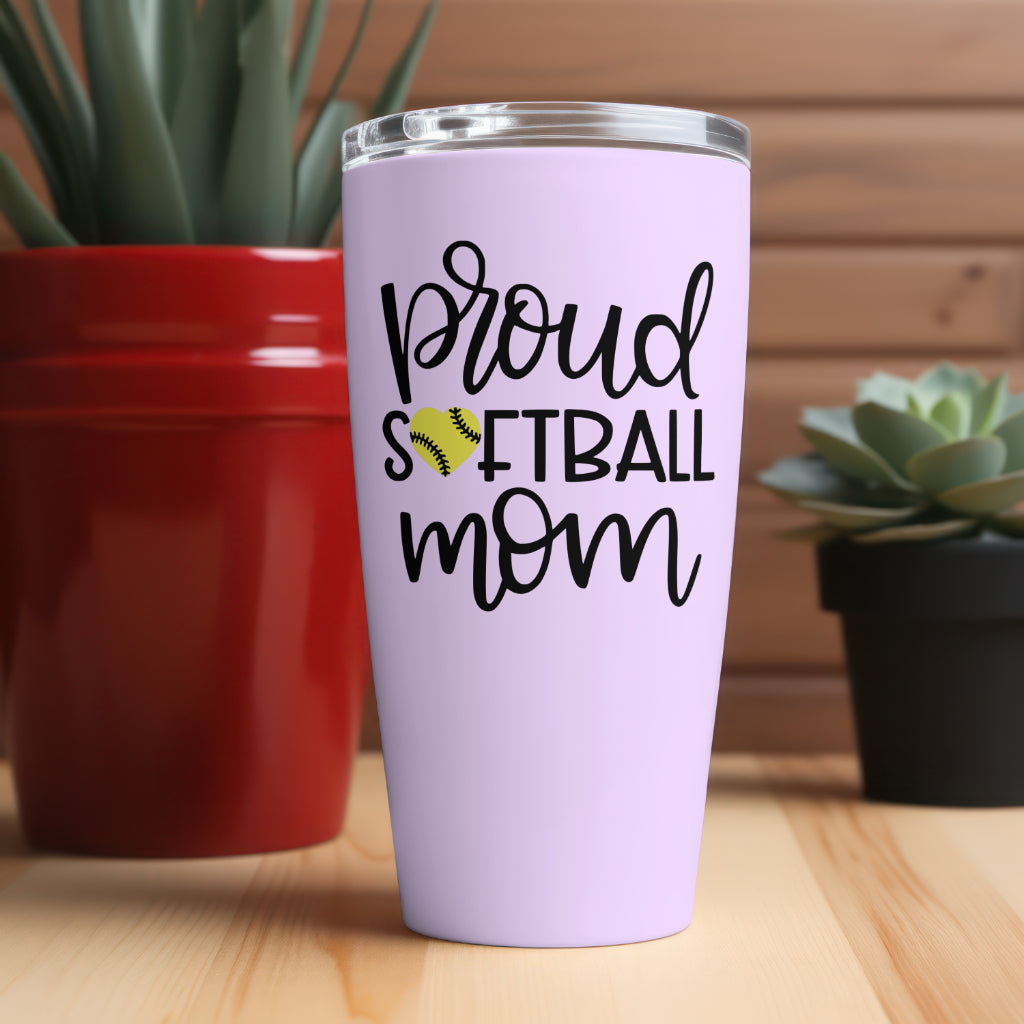 Customizable softball mom design with heart softball for DIY crafts