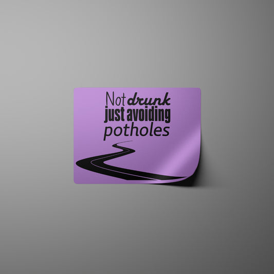 Humorous Pothole Avoidance Graphic PNG