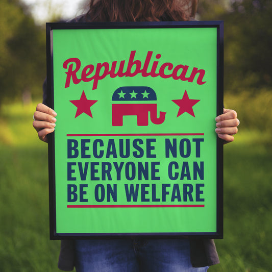 "Republican Elephant Symbol Design in Red, White, and Blue"