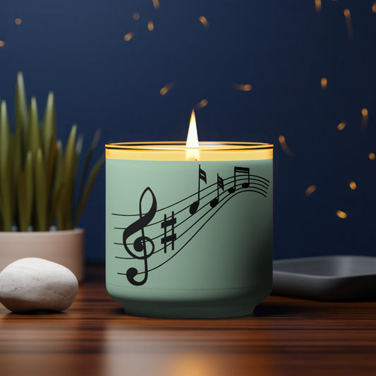 Black and White Treble Clef and Music Notes PNG