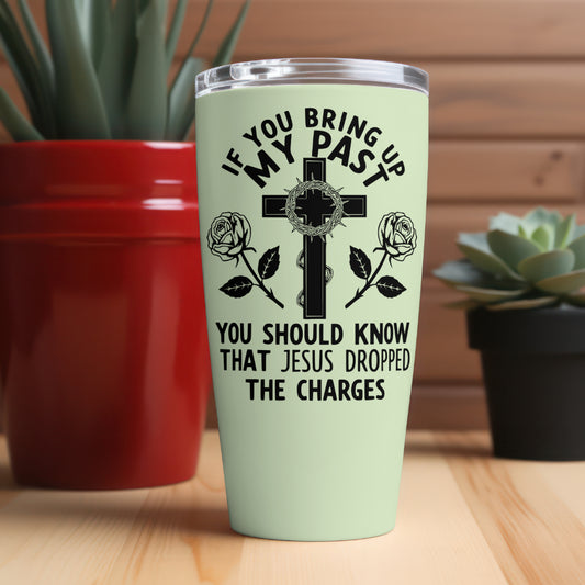 Jesus Dropped the Charges SVG with cross and roses