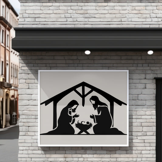 "Christian nativity scene art in SVG, PNG, JPEG for holiday decor."