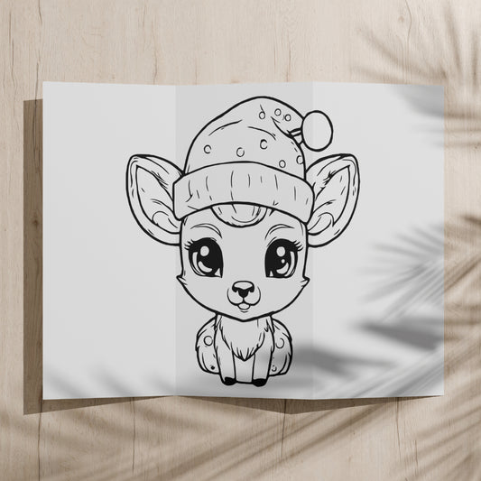 Christmas Baby Reindeer with Hat Graphic PNG