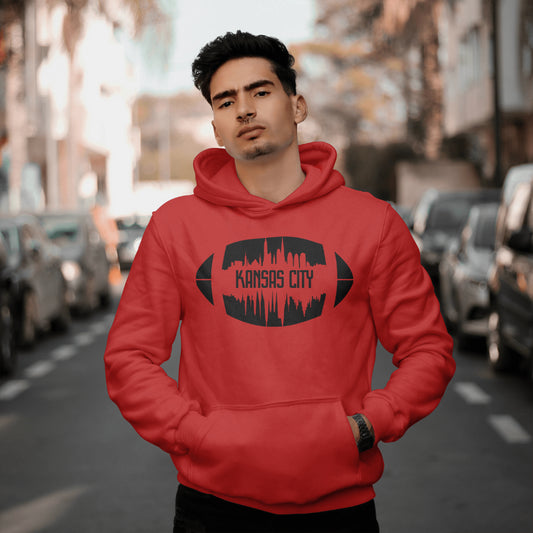 Kansas City Cityscape Football Design PNG