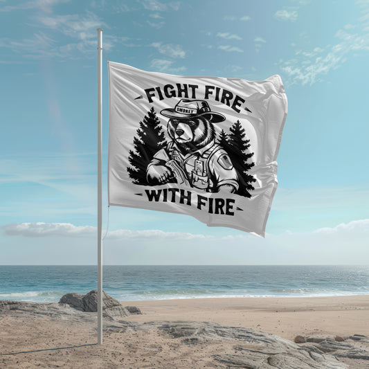 Smokey Bear Graphic with Firearm PNG