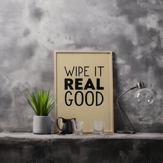 Bold Bathroom Typography Design PNG