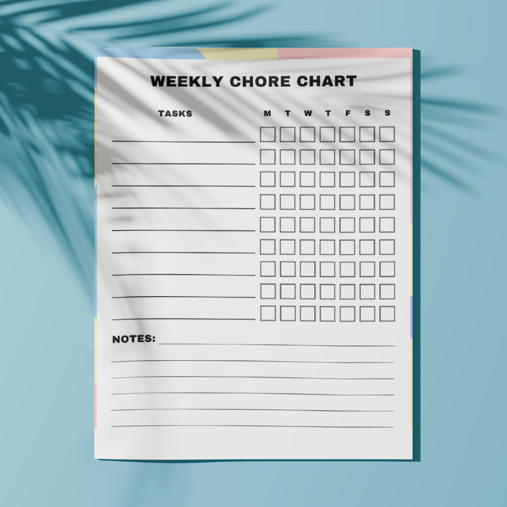 Chore chart for ADHD with structured cleaning routine