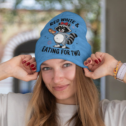 Red White & Eating For Two PNG with raccoon