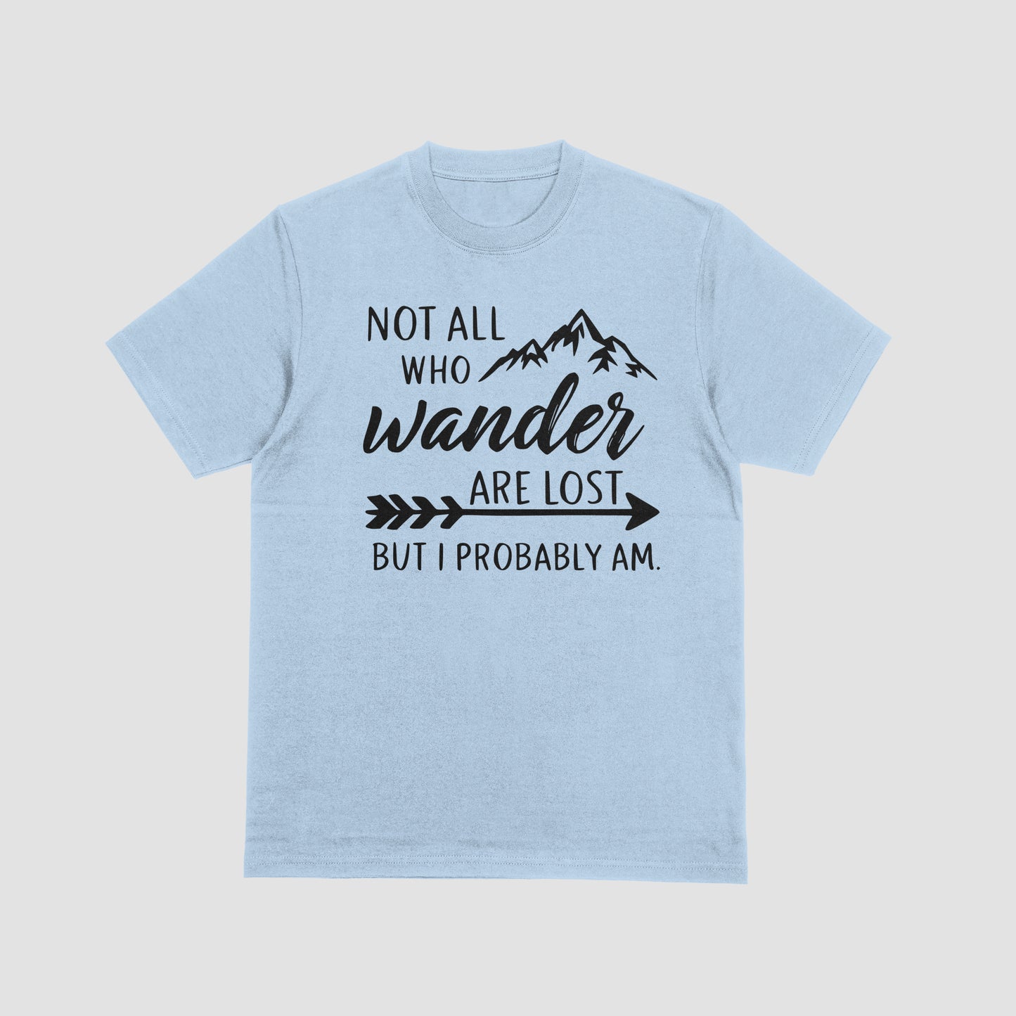 Transparent PNG of wander quote with mountain art