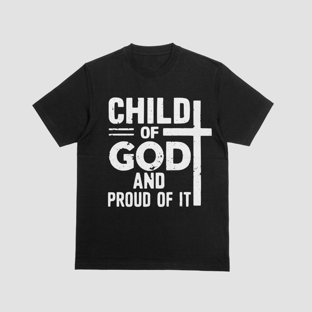 "Rugged Look 'Child of God and Proud of It' Typography"