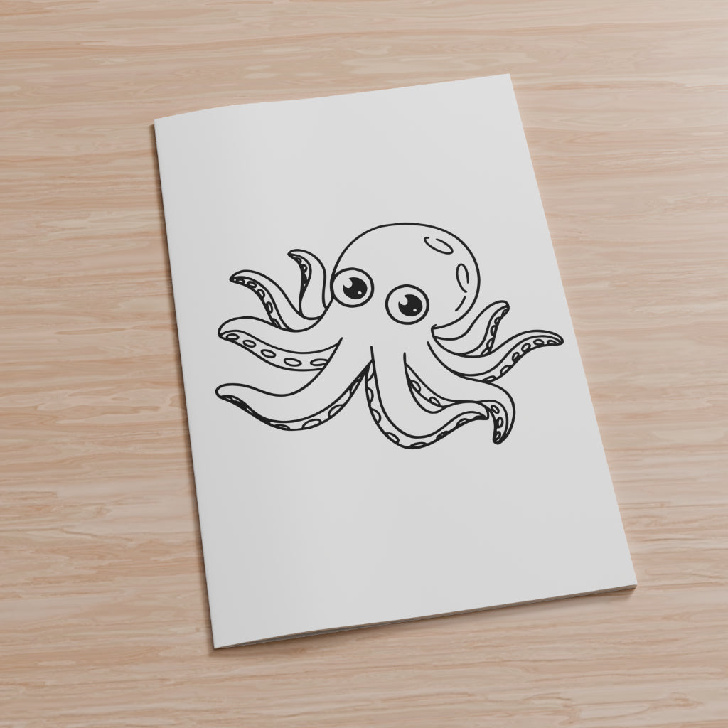 Printable Octopus Coloring Page for Kids PNG