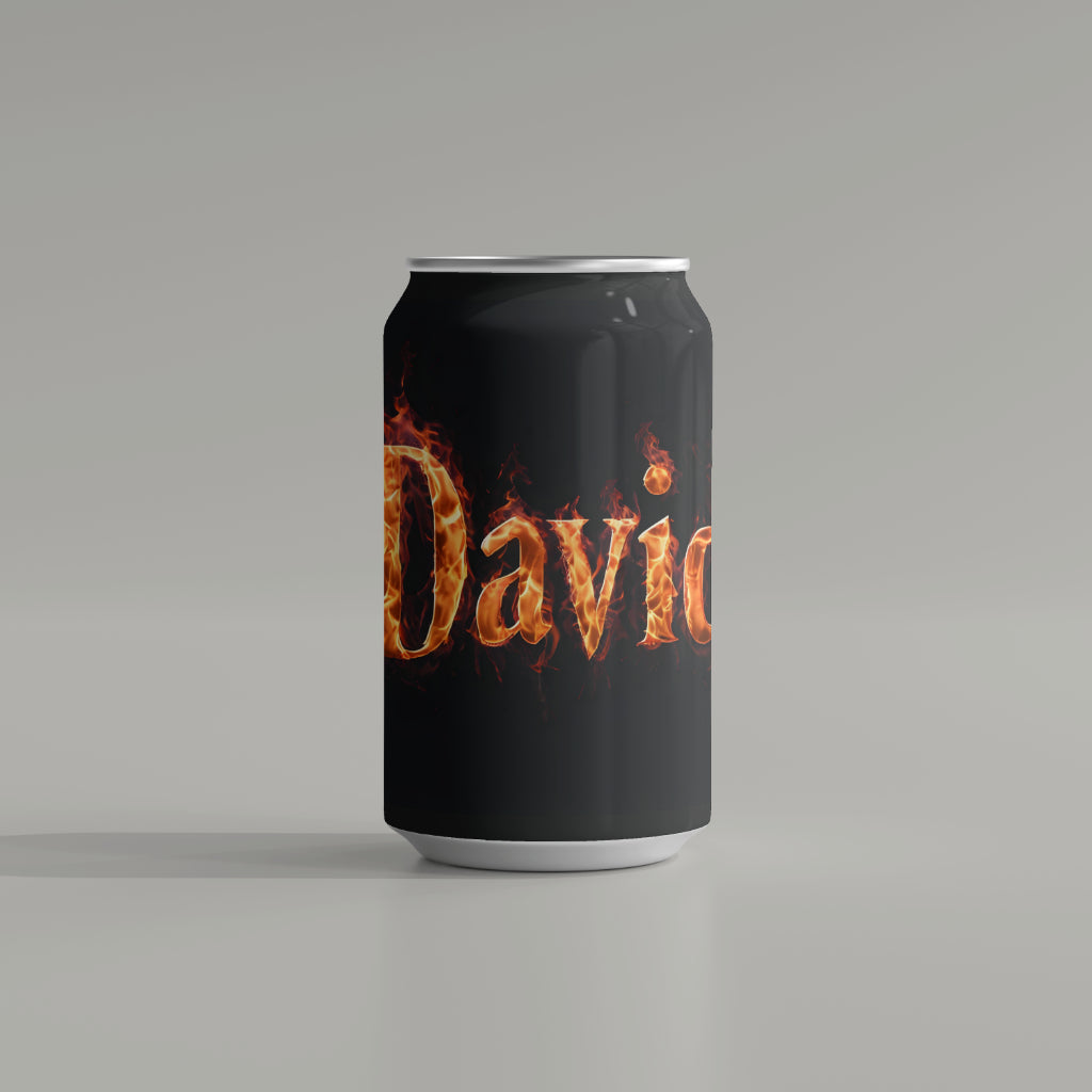 Flaming "David" text effect PNG for t-shirts and posters