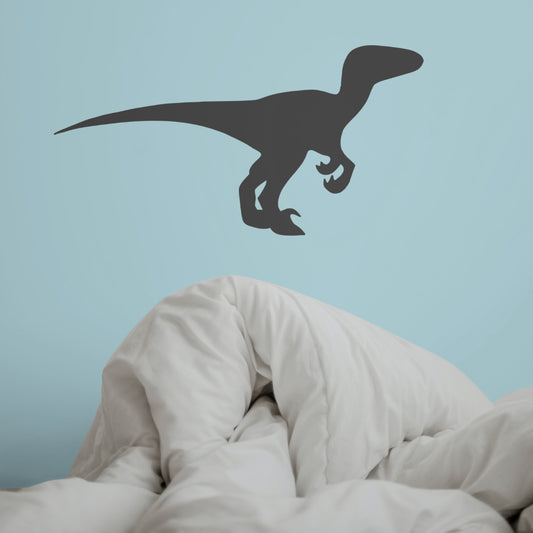 Black Allosaurus dinosaur PNG with transparent background.