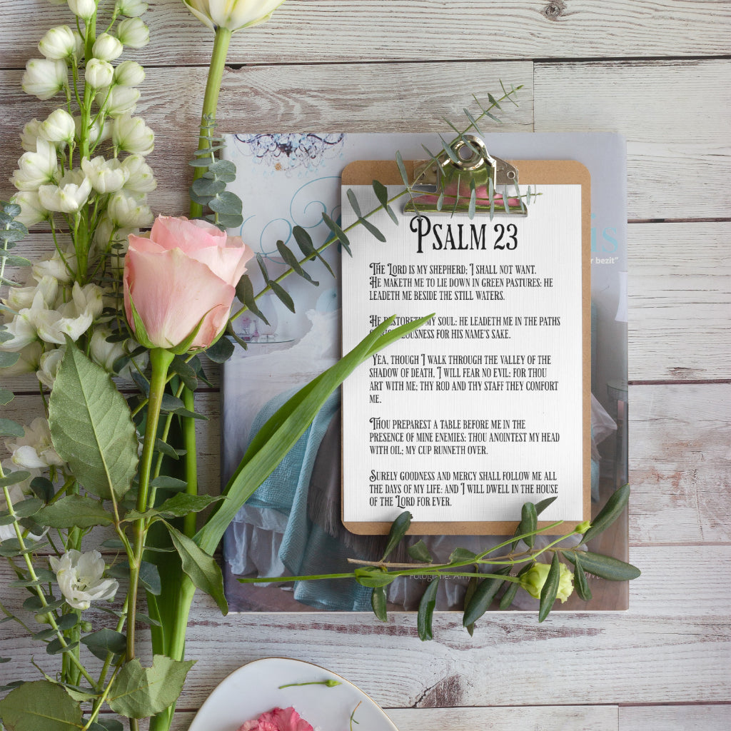 Psalm 23 engraving design for laser cutting