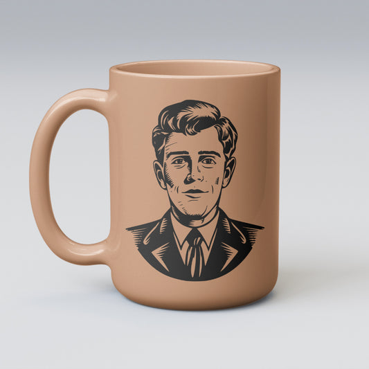 "Vintage 1950s male fashion silhouette, perfect for retro-themed decor."