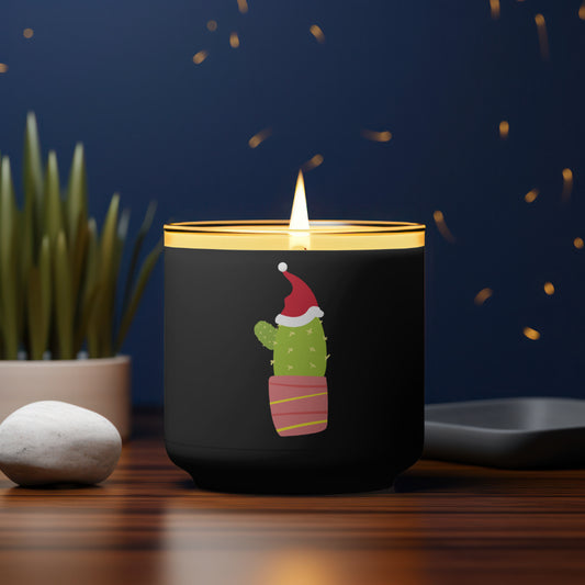 Festive cactus clipart with Christmas lights SVG