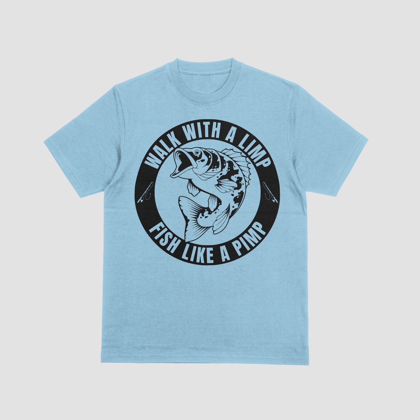 svg for fishing shirt walk with a limp quote