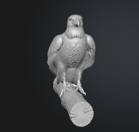 Bald eagle on log 3D printable model