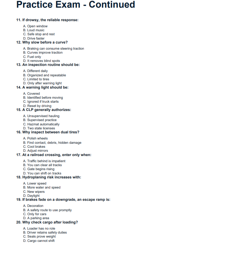 CDL written test study guide