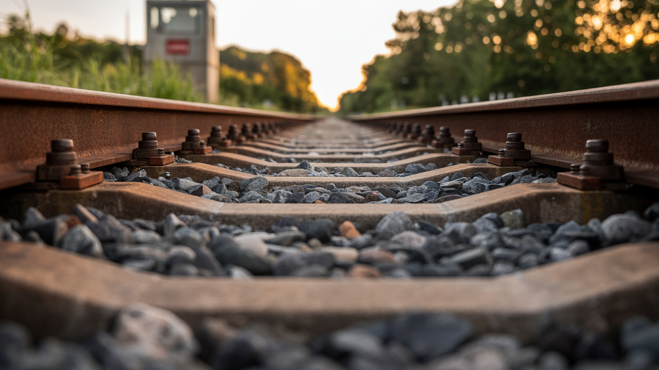 Rusty Railroad Tracks Close Up – 6s Cinematic Americana Stock Video