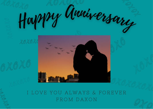 Digital anniversary card with photo spot