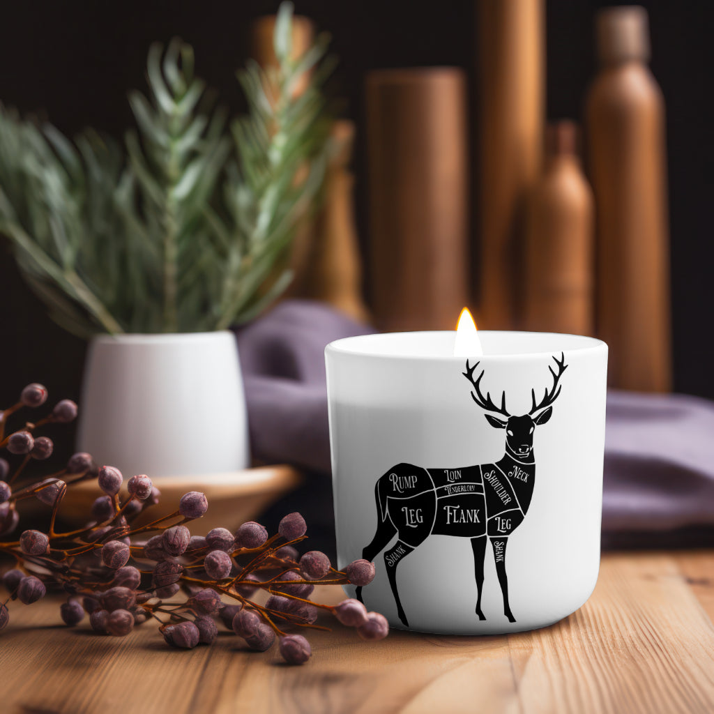 "Detailed deer anatomy graphic for hunting and wildlife education."