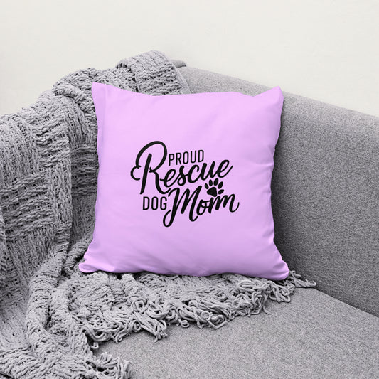 "Elegant cursive script design of Proud Rescue Dog Mom in SVG, PNG, JPEG."