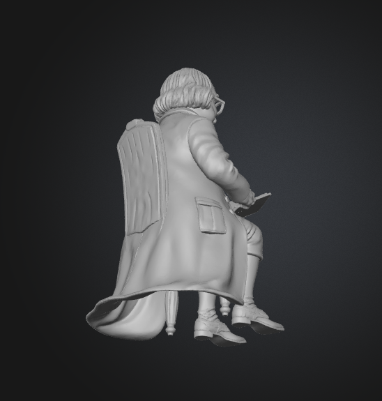 ben franklin seated figurine glb obj