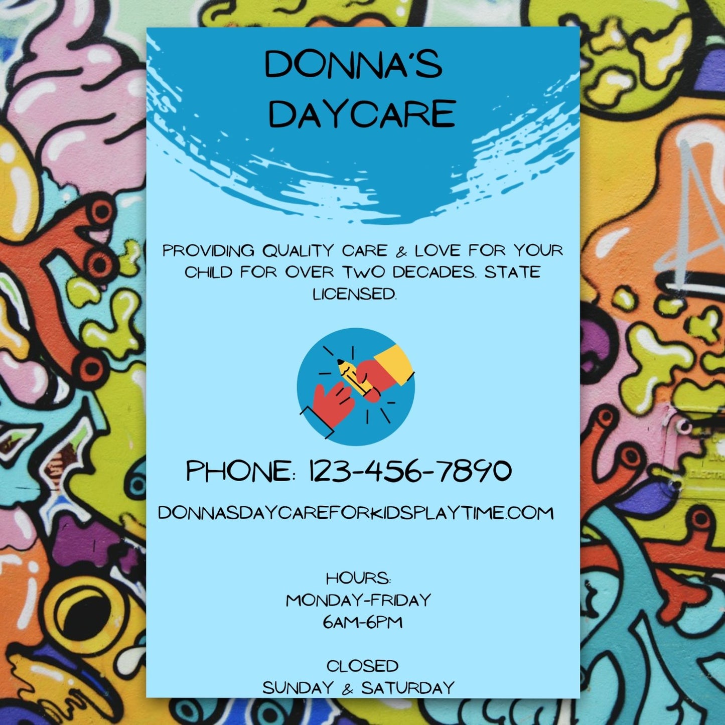 Editable daycare center marketing flyer on Canva