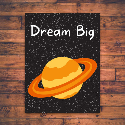 "Cosmic adventure galaxy wall art with bright planets and stars."