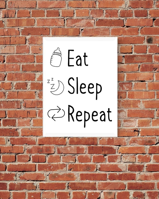 "Cute 'Eat, Sleep, Repeat' design for baby shirts in SVG format."