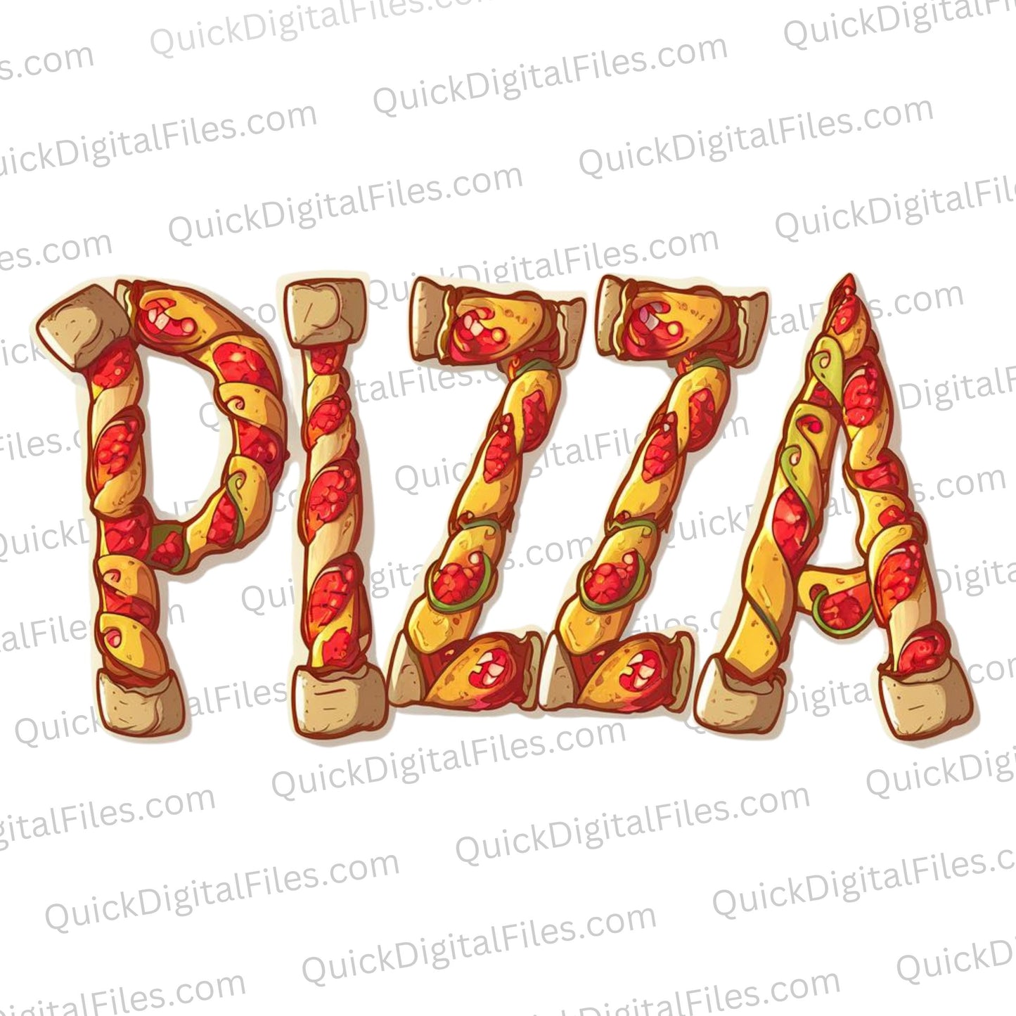 Appetizing pizza lettering image for restaurant marketing