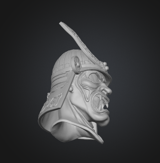 fierce samurai helmet demon bust