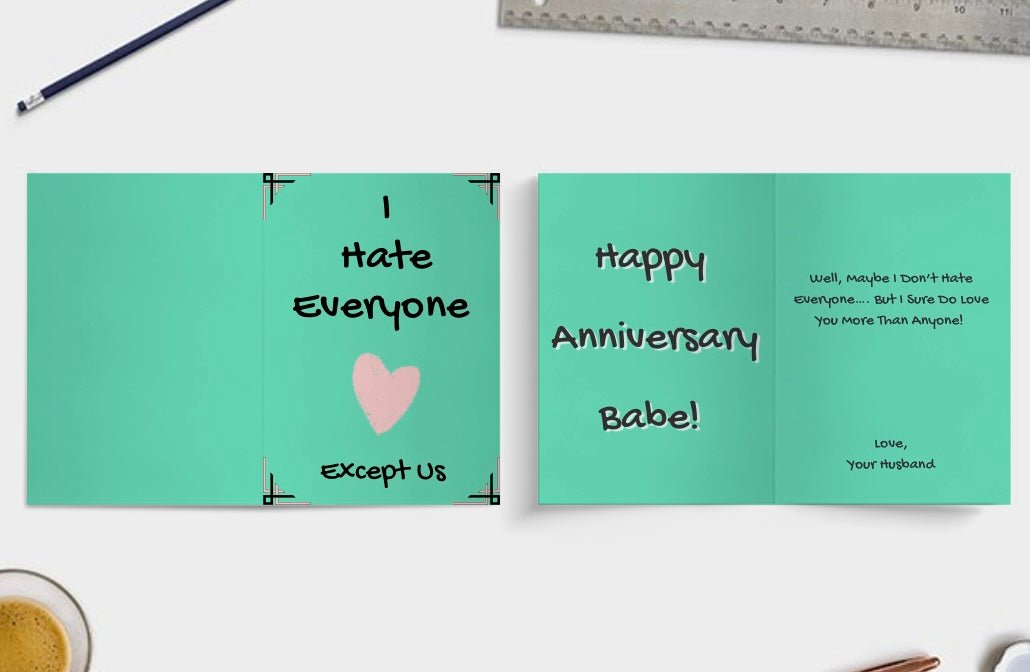 "Edit and print your own 'Except You' love card"