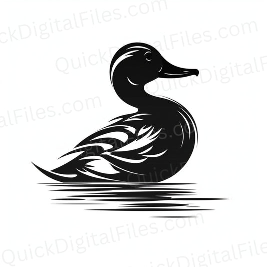 High-quality duck vector style silhouette download