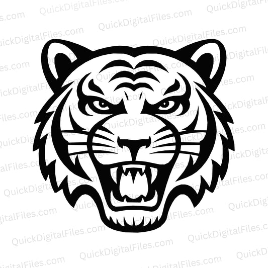 Angry tiger looking directly SVG for bold creative projects.